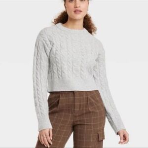 A new day cable crewneck pullover sweater